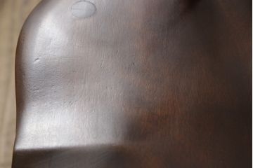 中古　松本民芸家具　美しいシルエットが目を引く、#85リーチ型アームチェア(ダイニングチェア、板座チェア、アームチェア、椅子)(R-061294)