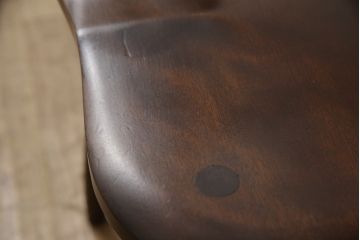中古　松本民芸家具　美しいシルエットが目を引く、#85リーチ型アームチェア(ダイニングチェア、板座チェア、アームチェア、椅子)(R-061294)