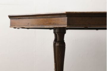 イギリスアンティーク　高級品　マホガニー材　キャスター付き　挽き物加工の凝ったデザインが見事なコーヒーテーブル(カフェテーブル、ダイニングテーブル、2人掛け、食卓)(R-061313)