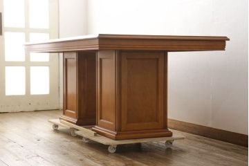 中古　横浜クラシック家具　ダニエル(daniel)　A-322・A-320　組み立て式の豪華なダイニングテーブル(6人掛けダイニングテーブル、4人掛け、食卓)(定価約70万円)(R-061315)