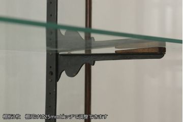 イギリスアンティーク　最高級　マホガニー材　華奢な猫脚が美しいショーケース(ガラスケース、飾り棚、収納棚、陳列棚、キャビネット、店舗什器)(R-061318)