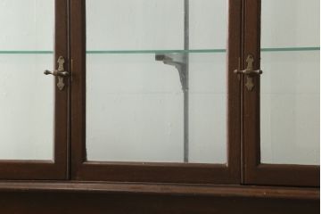 イギリスアンティーク　最高級　マホガニー材　華奢な猫脚が美しいショーケース(ガラスケース、飾り棚、収納棚、陳列棚、キャビネット、店舗什器)(R-061318)