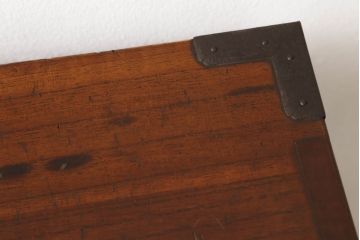 和製アンティーク　超美品　上手物　前面総欅(ケヤキ)玉杢　上品な厚手金具の高級庄内小箪笥(庄内箪笥、時代箪笥、収納箪笥、整理箪笥、引き出し)(R-061330)