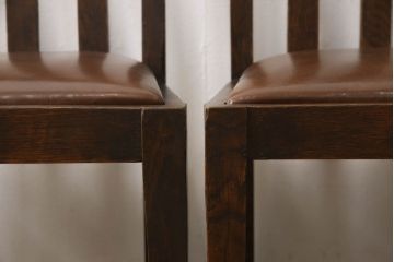 イギリスアンティーク　オーク材　落ち着いた雰囲気が魅力のシンプルなダイニングチェア4脚セット(椅子、イス)(R-061335)