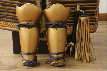 全長170cm　荘厳で迫力に満ちた等身鎧(兜、甲冑、鎧立て、箱付き、五月人形、子供の日、端午の節句、武者人形、家紋、丸に沢瀉)(R-061341)