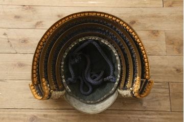 全長170cm　荘厳で迫力に満ちた等身鎧(兜、甲冑、鎧立て、箱付き、五月人形、子供の日、端午の節句、武者人形、家紋、丸に沢瀉)(R-061341)