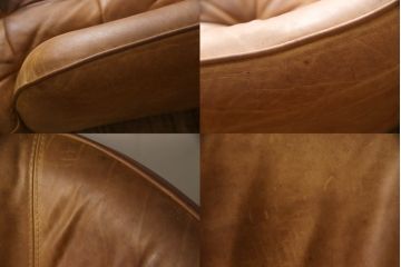 中古　CRASH GATE(クラッシュゲート)　tabu(タブー)　OPIUM SOFA(オピアムソファ)　可愛らしさとかっこよさのバランスが絶妙!おしゃれな2人掛けレザーソファ(本革ソファ、二人掛けソファ、2P、アームソファ)(R-061342)