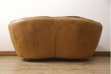 中古　CRASH GATE(クラッシュゲート)　tabu(タブー)　OPIUM SOFA(オピアムソファ)　可愛らしさとかっこよさのバランスが絶妙!おしゃれな2人掛けレザーソファ(本革ソファ、二人掛けソファ、2P、アームソファ)(R-061342)