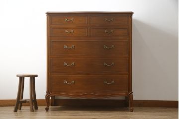 中古 美品　DREXEL HERITAGE(ドレクセルヘリテイジ)　Touraine(ツーレイン)　マホガニー材製の贅沢なアンティーク調チェスト(引き出し、サイドチェスト)(R-061346)