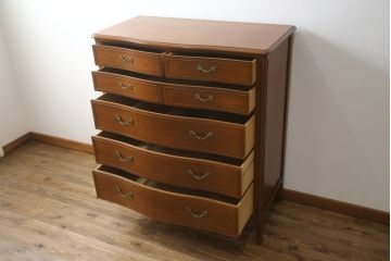 中古 美品　DREXEL HERITAGE(ドレクセルヘリテイジ)　Touraine(ツーレイン)　マホガニー材製の贅沢なアンティーク調チェスト(引き出し、サイドチェスト)(R-061346)