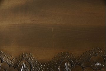 中古　美品　軽井沢彫り　繊細な桜の彫刻が目を惹くセンターテーブル(座卓、ローテーブル)(R-061373)