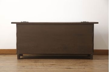 イギリスビンテージ　オーク材　アンティーク調　ベンチ収納　凝った彫刻と深みのある色合いが素敵なベンチ収納(ブランケットボックス、コファ、ベンチチェスト、ヴィンテージ)(R-061377)