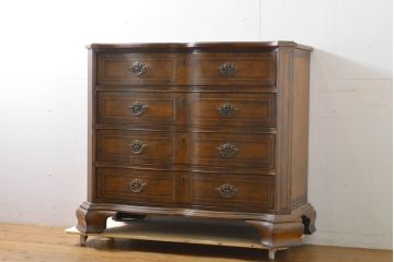 中古　美品　DREXEL HERITAGE(ドレクセルヘリテイジ)　リリアンオーガスト コレクション　カーブを描いたデザインが優雅なアンティーク調チェスト(引き出し)(R-061385)
