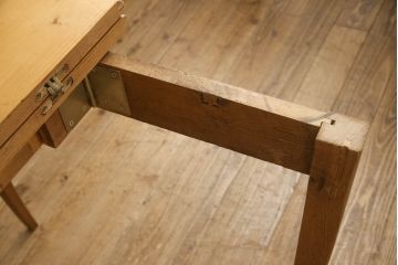 フランスビンテージ　希少!　天板パイン材・その他オーク材　フレキシブルに使える猫脚2Wayテーブルデスク(コンソールテーブル、作業台、ワークデスク、在宅用)(R-061391)