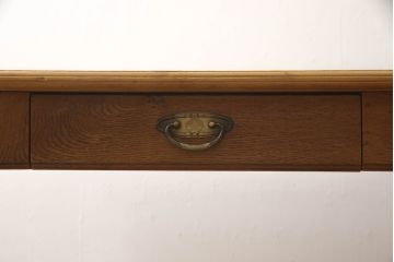 フランスビンテージ　希少!　天板パイン材・その他オーク材　フレキシブルに使える猫脚2Wayテーブルデスク(コンソールテーブル、作業台、ワークデスク、在宅用)(R-061391)
