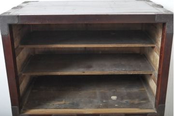 和製アンティーク　激レア　希少!!　特注　前面欅(ケヤキ)材　二本松帳場箪笥　古い豪商の合わせ一間(二本松箪笥、和箪笥、時代箪笥、収納たんす、引き出し、戸棚、収納棚)(R-061392)