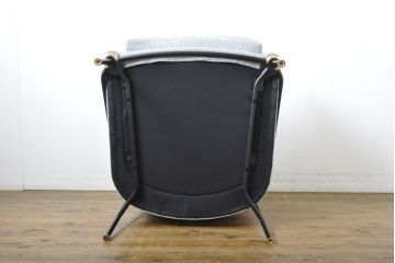 中古　イタリア　ミノッティ(Minotti)　フィルノワール(FIL NOIR)　洗練されたシルエットが美しいアームチェア(定価約70万円)(一人掛けソファ、1人掛け、イス)(R-061394)