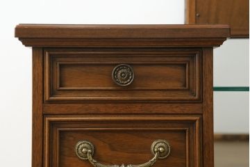 中古　DREXEL HERITAGE(ドレクセルヘリテイジ)　マホガニー材　姿見も兼ね備えた格調高く優美な佇まいのドレッサー(三面鏡、スタンドミラー、化粧台)(R-061399)