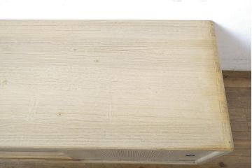 中古　東京の伝統工芸　桐の名門相徳(あいとく)　シンプルモダンな桐箪笥ローボード(桐たんす、並厚、テレビ台、テレビボード、収納棚、戸棚、リビングボード、桐たんす)(R-061404)