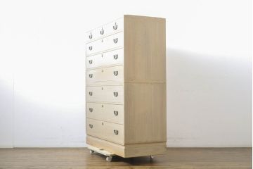 中古　東京の伝統工芸　桐の名門相徳(あいとく)　桐箪笥　引き出しの透かしの意匠が粋なチェスト(並厚、桐たんす、引き出し、着物箪笥、衣装箪笥、和タンス)(R-061405)