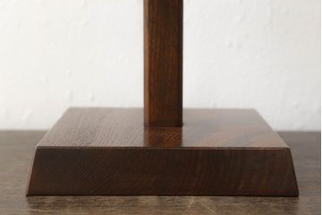 ヴィンテージ照明　絶版品　民芸灯具工房　総欅(ケヤキ)材　あんどんデザインのテーブルスタンド(九州民芸、デスクスタンド、スタンドライト、行灯、行燈、照明、ビンテージ)(R-061416)