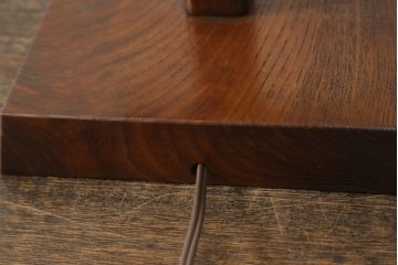 ヴィンテージ照明　絶版品　民芸灯具工房　総欅(ケヤキ)材　あんどんデザインのテーブルスタンド(九州民芸、デスクスタンド、スタンドライト、行灯、行燈、照明、ビンテージ)(R-061416)