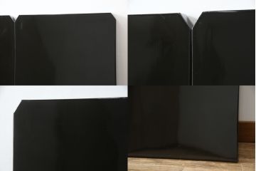 中古　美品　ラデン細工　孔雀の美しい翼が描かれた折り畳み衝立て(つい立て、パーテーション、折りたたみ)(R-061418)