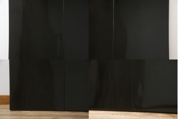 中古　美品　ラデン細工　孔雀の美しい翼が描かれた折り畳み衝立て(つい立て、パーテーション、折りたたみ)(R-061418)