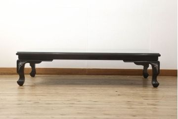 中古　韓国民芸家具　華やかな螺鈿(ラデン)細工が目を惹く座卓(ローテーブル、センターテーブル)(R-061419)