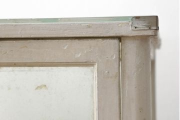 和製アンティーク　ホワイトカラーが可愛らしいケビントガラスケース(ワゴン、サイドテーブル、コンソールテーブル)(R-061428)