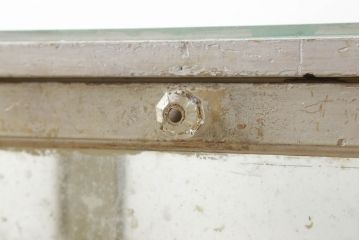 和製アンティーク　ホワイトカラーが可愛らしいケビントガラスケース(ワゴン、サイドテーブル、コンソールテーブル)(R-061428)