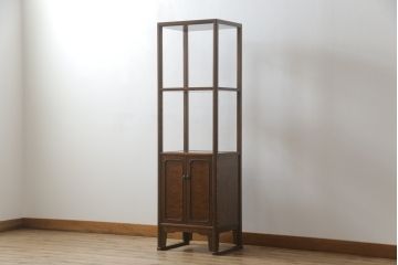 中古　タモ材　国産　職人手造り　工芸家具　アジアンテイストや和モダンのお部屋におすすめの朝鮮型飾り棚(収納棚、ディスプレイ棚)(R-061429)