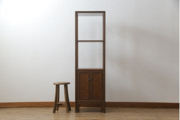 中古　タモ材　国産　職人手造り　工芸家具　アジアンテイストや和モダンのお部屋におすすめの朝鮮型飾り棚(収納棚、ディスプレイ棚)(R-061429)