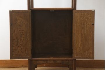 中古　タモ材　国産　職人手造り　工芸家具　アジアンテイストや和モダンのお部屋におすすめの朝鮮型飾り棚(収納棚、ディスプレイ棚)(R-061429)