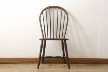 中古　松本民芸家具　シックな佇まいが魅力的な#72型・リーチチェア(ダイニングチェア、ウィンザーチェア、板座チェア、椅子、ウインザーチェア)(R-061433)