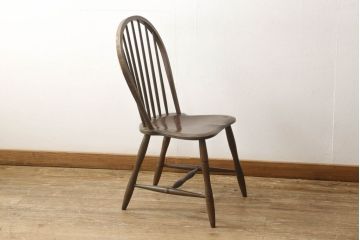 中古　松本民芸家具　シックな佇まいが魅力的な#72型・リーチチェア(ダイニングチェア、ウィンザーチェア、板座チェア、椅子、ウインザーチェア)(R-061433)