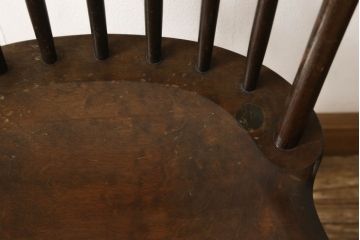 中古　松本民芸家具　シックな佇まいが魅力的な#72型・リーチチェア(ダイニングチェア、ウィンザーチェア、板座チェア、椅子、ウインザーチェア)(R-061433)