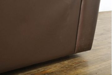 中古　デセデ(de Sede)　DS-13　ブラウン色　本革　シンプルモダンなフォルムが格好良い3人掛けレザーソファ(三人掛けソファ、3P)(R-061442)