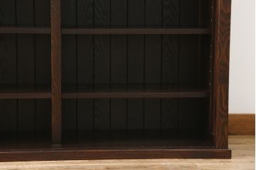 中古　民芸家具　展示未使用品　タモ材　上質な和の空間づくりに取り入れたいシックな水屋箪笥サイドボード(収納棚、戸棚、食器棚、キャビネット)(R-061455)