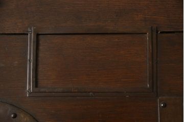 イギリスアンティーク　立派な金具が重厚感を醸し出す、オーク材の上質な木製トランク(収納箱、船トランク、舟トランク)(R-061458)