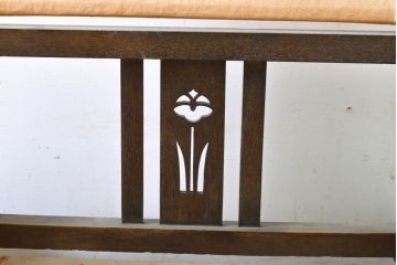 和製アンティーク　仁丹(ジンタン)　花のような模様ガラスがレトロな雰囲気を高める衝立て(つい立て、パーテーション、仕切り)(R-061459)
