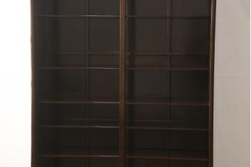 中古　民芸家具　高級品　鉄刀木(タガヤサン)　大人のシックなお部屋づくりにおすすめの本箱(本棚、書棚、ブックケース、戸棚、収納棚、飾り棚、キャビネット)(R-061460)