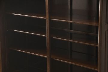 中古　民芸家具　高級品　鉄刀木(タガヤサン)　大人のシックなお部屋づくりにおすすめの本箱(本棚、書棚、ブックケース、戸棚、収納棚、飾り棚、キャビネット)(R-061460)