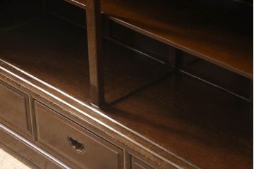 中古　民芸家具　高級品　鉄刀木(タガヤサン)　大人のシックなお部屋づくりにおすすめの本箱(本棚、書棚、ブックケース、戸棚、収納棚、飾り棚、キャビネット)(R-061460)