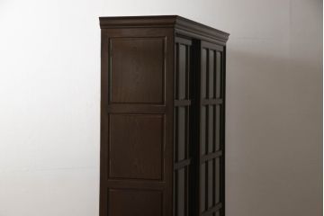 中古　民芸家具　高級品　鉄刀木(タガヤサン)　大人のシックなお部屋づくりにおすすめの本箱(本棚、書棚、ブックケース、戸棚、収納棚、飾り棚、キャビネット)(R-061460)