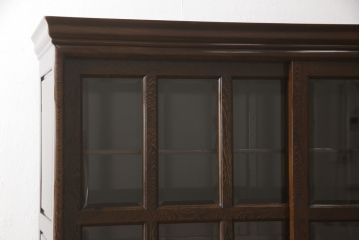 中古　民芸家具　高級品　鉄刀木(タガヤサン)　大人のシックなお部屋づくりにおすすめの本箱(本棚、書棚、ブックケース、戸棚、収納棚、飾り棚、キャビネット)(R-061460)