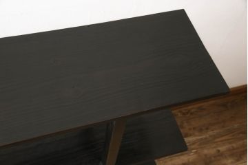 和製ビンテージ　昭和中期　和モダンテイストにぴったりな浮造り仕上げの飾り棚(茶棚、収納棚、陳列棚、オープンシェルフ、オープンラック、ディスプレイラック、ヴィンテージ)(R-061461)