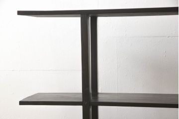 和製ビンテージ　昭和中期　和モダンテイストにぴったりな浮造り仕上げの飾り棚(茶棚、収納棚、陳列棚、オープンシェルフ、オープンラック、ディスプレイラック、ヴィンテージ)(R-061461)
