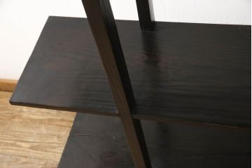 和製ビンテージ　昭和中期　和モダンテイストにぴったりな浮造り仕上げの飾り棚(茶棚、収納棚、陳列棚、オープンシェルフ、オープンラック、ディスプレイラック、ヴィンテージ)(R-061461)