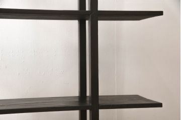 和製ビンテージ　昭和中期　和モダンテイストにぴったりな浮造り仕上げの飾り棚(茶棚、収納棚、陳列棚、オープンシェルフ、オープンラック、ディスプレイラック、ヴィンテージ)(R-061461)